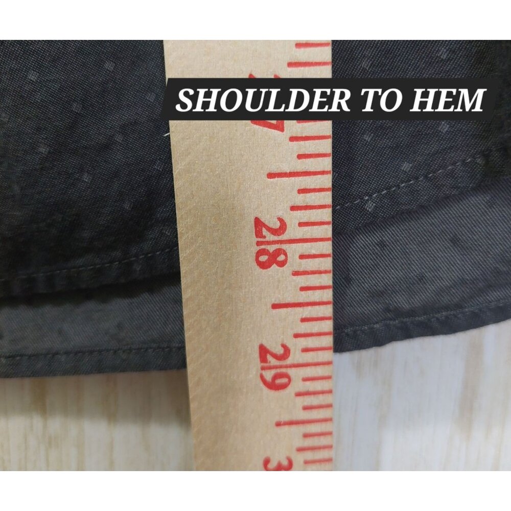 Michael Kors Mens Slim Fit Dress Shirt Size L 16 34/35 Drk Gray With Subtle Dots - Picture 7 of 9